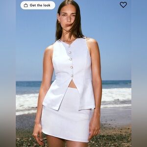 Reformation Aspen Linen Button-Up Top and Skirt Set